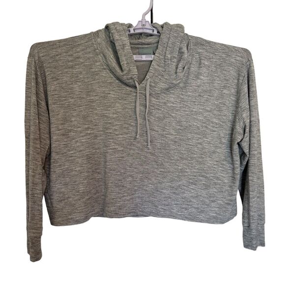Athleta Coaster Crop Hoodie Pullover Sweatshirt In Gray Boxy Oversized, Size 2X - Picture 2 of 9